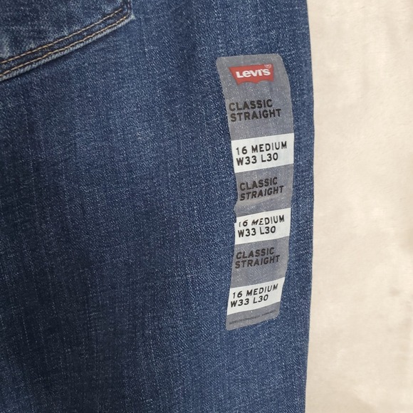 Levi's Womens Classic Straight Mid Rise Hypersoft Denim Blue Jeans 16M (W33 L30) - Picture 7 of 14